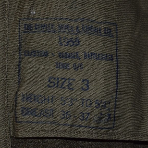 VTG 1955 US Army Sage Green Sergeant Battledress Blouse Uniform Jacket Wool - Picture 2 of 7